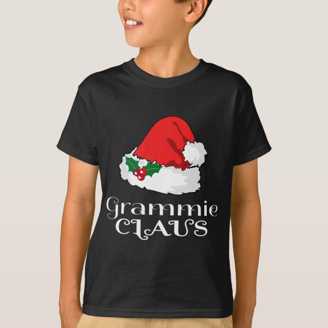 Christmas Grammie Claus Matching Pajama Santa Hat  T-Shirt (Front)