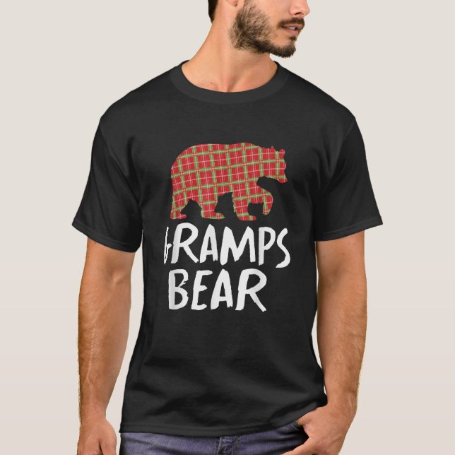 Christmas Gramps Bear Red Buffalo Plaid Xmas Falim T-Shirt (Front)
