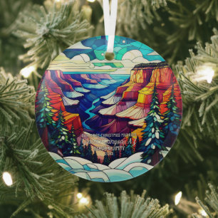 Christmas Grand Canyon AZ Stained Glass Married Tree Decoration