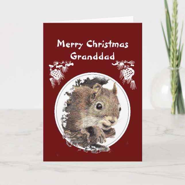 Christmas Granddad From the bunch of Nuts Squirrel Holiday Card (Front)