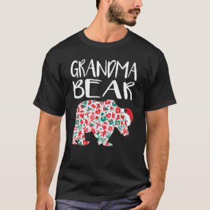   Christmas Grandma Bear Ornaments Santa Hat Famil T-Shirt