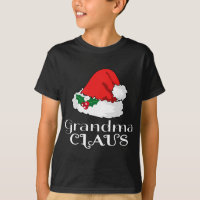 Christmas Grandma Claus Matching Pajama Santa Hat 