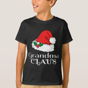 Christmas Grandma Claus Matching Pajama Santa Hat  T-Shirt
