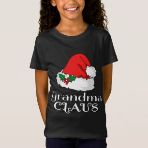 Christmas Grandma Claus Matching Pajama Santa Hat  T-Shirt