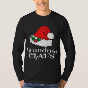Christmas Grandma Claus Matching Pajama Santa Hat  T-Shirt