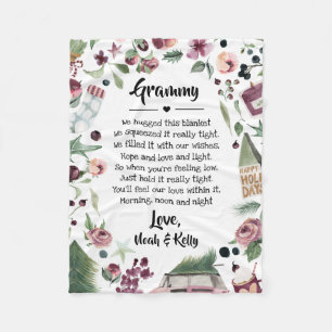 Christmas Grandma Grammy Nana from Grandkids Fleece Blanket