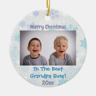 Christmas Grandparents Grandchildren Photo Ceramic Tree Decoration