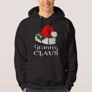 Christmas Granny Claus Matching Pajama Santa Hat X Hoodie