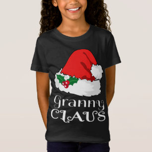 Christmas Granny Claus Matching Pajama Santa Hat X T-Shirt