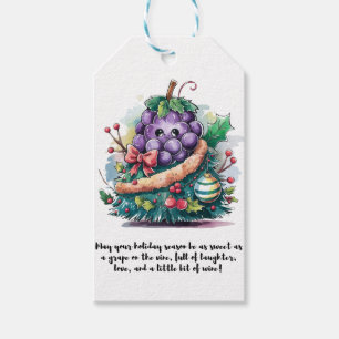 Christmas grape tree gift tags