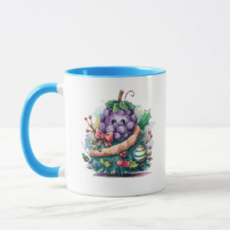 Christmas grape tree mug