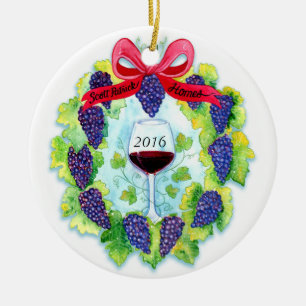 Christmas Grape Wreath Custom Scott Patrick Homes Ceramic Tree Decoration