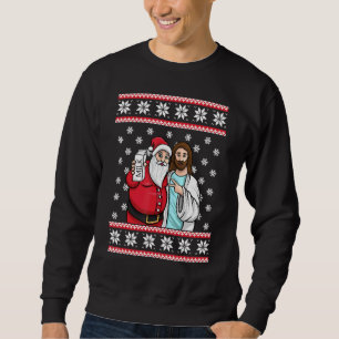 Christmas Graphic Santa Jesus Jingle Bros Milk Foo Sweatshirt