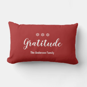 Christmas Gratitude Red Custom Lumbar Pillow