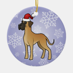 Christmas Great Dane Ceramic Tree Decoration