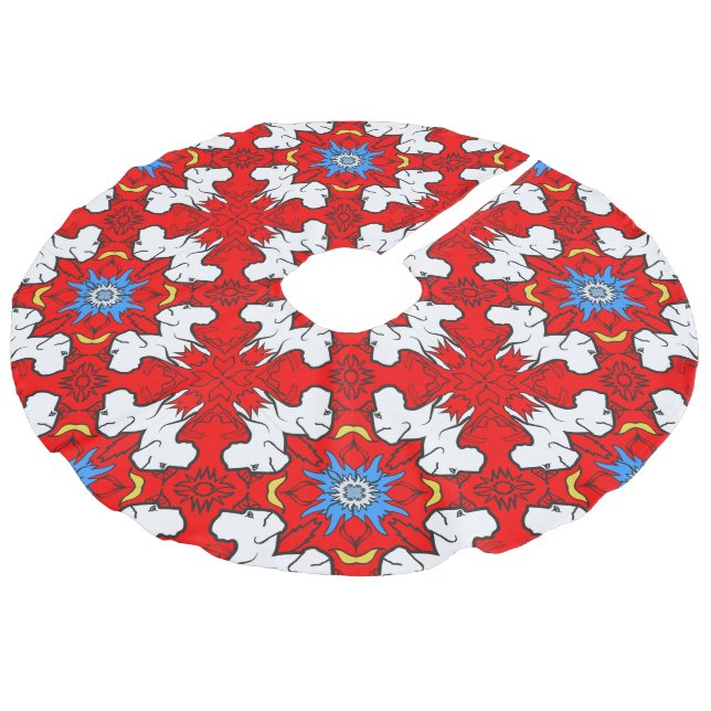 christmas great dane faux linen tree skirt (Angled)