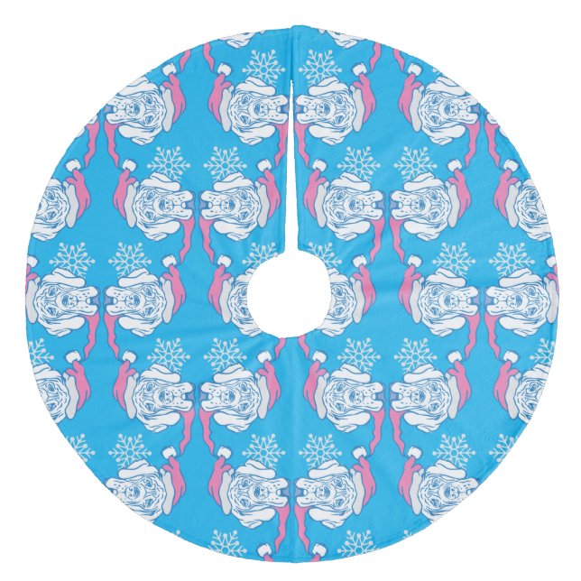 christmas great dane fleece tree skirt (Front)