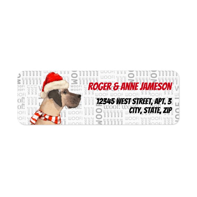 Christmas Great Dane in a Scarf (Front)