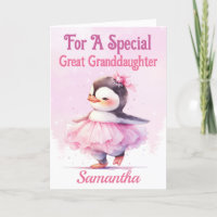 Christmas Great Granddaughter Penguin Ballerina