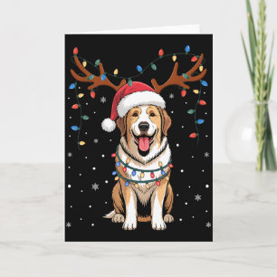 Christmas Great Pyrenees Dog Santa Reindeer Xmas P Card