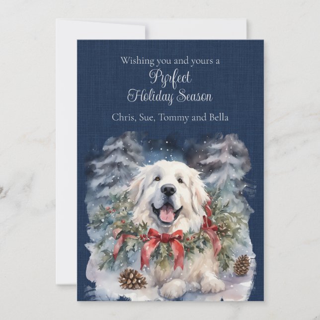 Christmas - Great Pyrenees Pyrfect Holiday Card (Front)