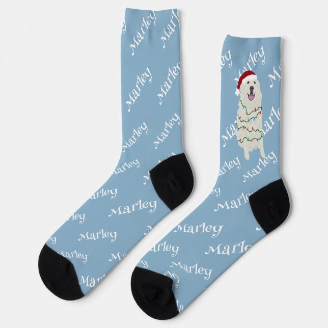 Christmas Great Pyrenees Socks (Left)