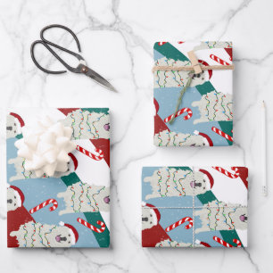 Christmas Great Pyrenees Wrapping Paper Sheet