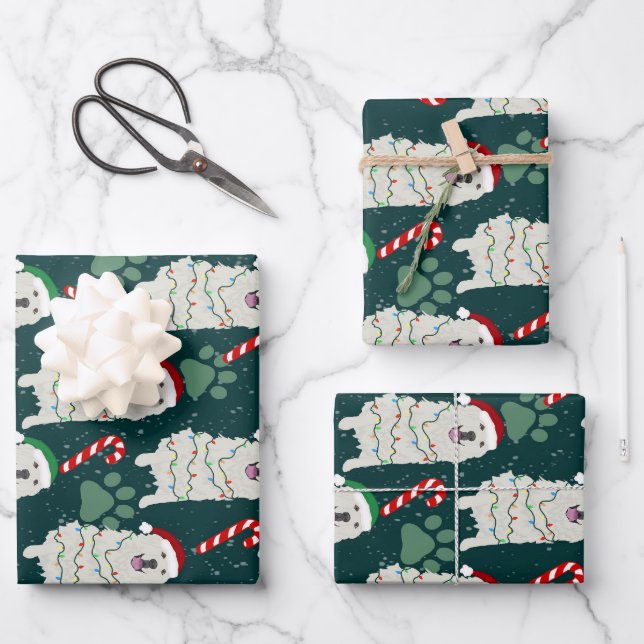 Christmas Great Pyrenees  Wrapping Paper Sheet (Front)