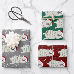 Christmas Great Pyrenees Wrapping Paper Sheet