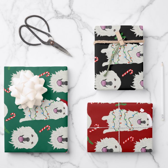 Christmas Great Pyrenees  Wrapping Paper Sheet (Front)