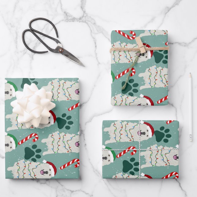 Christmas Great Pyrenees  Wrapping Paper Sheet (Front)