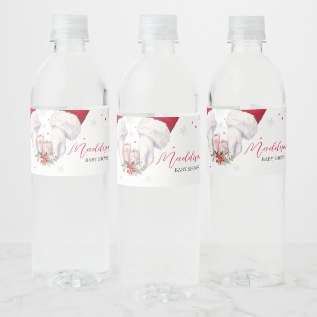 Christmas Greatest Gift Baby Shower Water Bottle Label (Bottles)