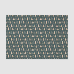 Christmas green and beige pine tree pattern gift t tissue paper