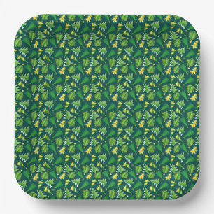 Christmas Green and Gold Tree   Paper Plate