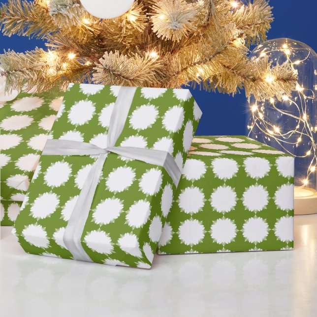 Christmas green and white wrapping paper (Holidays)