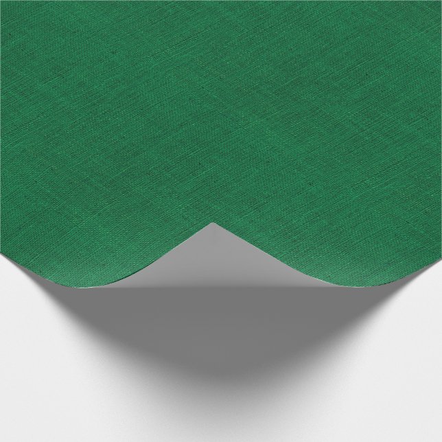 Christmas Green Burlap Texture Wrapping Paper (Corner)