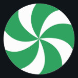 CHRISTMAS GREEN CANDY CLASSIC ROUND STICKER<br><div class="desc">Christmas candy part of the cute cookies and cocoa christmas collection</div>