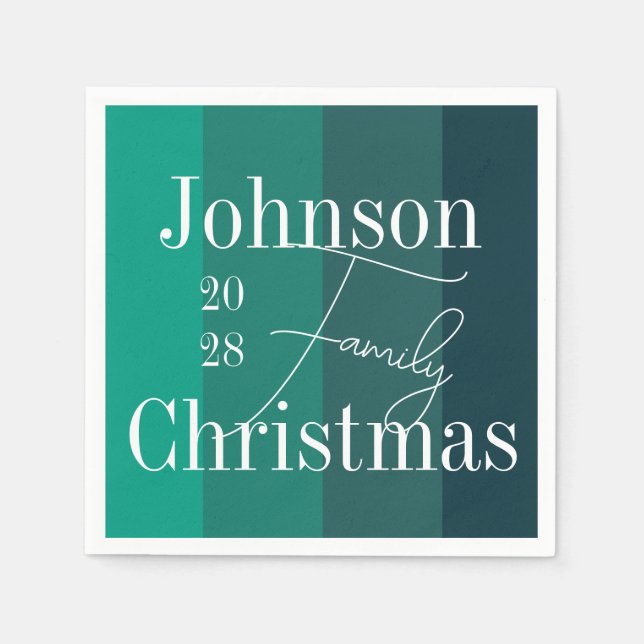Christmas Green Christmas Party Napkin (Front)