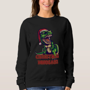 Christmas Green Dinosaur Dinosaur Design Sweatshirt