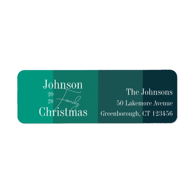 Christmas Green Family Return Address (Front)