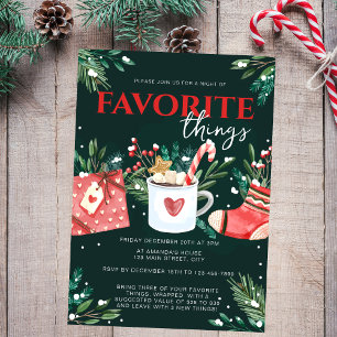 Christmas Green Festive Favourite Things Party Invitation