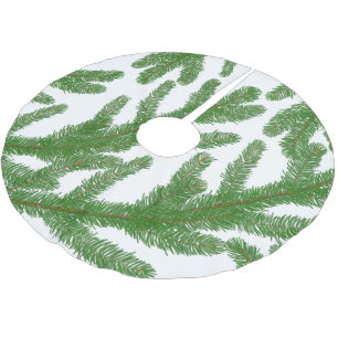 Christmas Green fir tree branches Brushed Polyester Tree Skirt