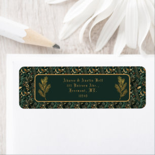Christmas Green Floral Background Gold Pine 