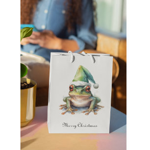 Christmas Green Frog Medium Gift Bag