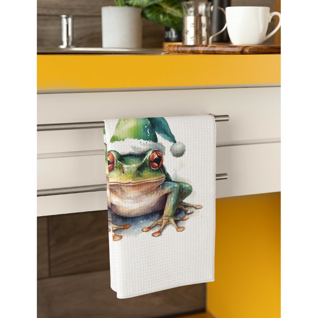 Christmas Green Frog Tea Towel (Creator Uploaded)