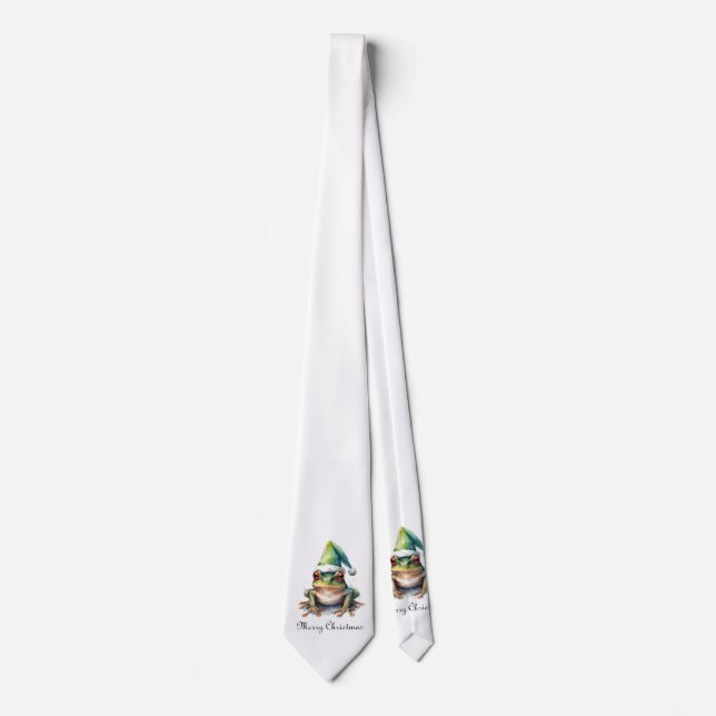 Christmas Green Frog Tie (Front)