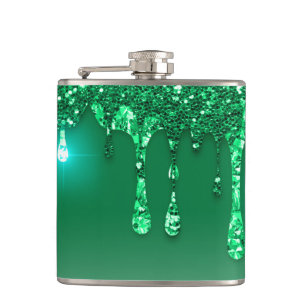 Christmas Green Glitter Adult Stocking Stuffer Hip Flask