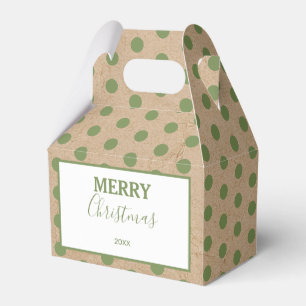 Christmas Green Kraft Polka Dots  Favour Box