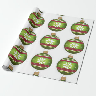 Christmas green ornament  wrapping paper