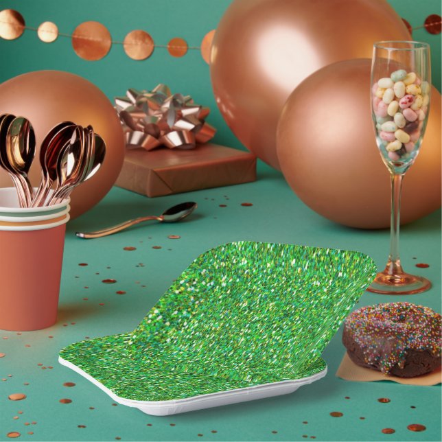 Christmas Green Paper Plate (Multi)